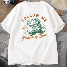  Retro Dini Beni Takip Et 90S T-Shirt Balıkçılar Erkekler Incil Tisa Mesih Baskılı Tsh 2850
