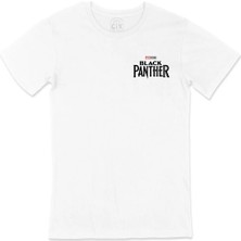  Black Panther Cep Logo Tasarımlı Beyaz Tişört