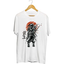  Samurai Warrior Japanese Anime Baskılı Unisex Tişört