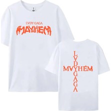  Beyaz Lady Gaga Mayhem Albümü Leri Yeni Şarkıcı Baskılı Yumuşak Kısa K