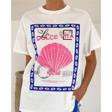  Dolce Vita Baskılı Pamuklu Oversize T-Shirt
