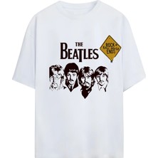  Grafftee Unisex %100 Organik Pamuk Relaxed Fit Yuvarlak Yakalı Rock'n Roll Baskılı T-Shirt