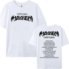  Beyaz Tees Şarkıcı Lady Gaga Mayhem Baskı Leri Yaz Unisex Sokak Hip Hop Raha
