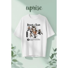 Attack On Titan Baskılı Pamuklu Oversize T-Shirt