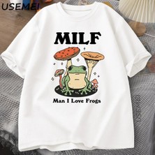  Retro Kurbağa Tshirt Komik Mılf Kurbağa Tcottagecore Kurbağa T-Shirt Kurbağa Kurbağa 2825