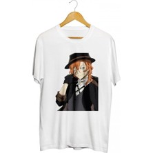  Bungou Dazai Anime Baskılı Unisex Tişört