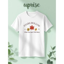  Stars Hollow Gilmore Girls Baskılı Pamuklu Oversize T-Shirt