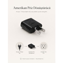 3 Adet Amerikan - Türk Fiş Dönüştürücü Priz Adaptörü - Avrupa Amerikan Düz Priz Dönüştürücü