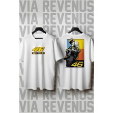  The Doctor 46 / Motorcu Baskılı Bisiklet Yaka Bol Kesim %100 Pamuk Unisex Tshirt