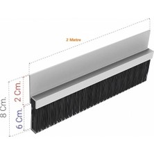 Meepo Kapı Altı Alüminyum H Tipi Toz Fırçası 6cm Kıl Boyu 2 Metre Boyunda 2 Adet