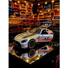 Oyuncak Sahili Mercedes AMG GT Diecast Koleksiyon Model Işıklı Sesli Metal Araba Kapı Bagaj Kaput Açılır 15 cm Modifiye Gri