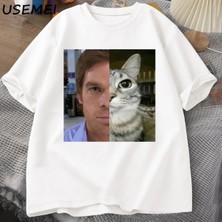  Dexter Morgan Kedi T-Shirt Komik Pamuk Kısa Kollu O Boyun Tshirt Unisex Streetwear Erkek Giys 2802