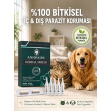 animaire Herbal Shield Kedi Ve Köpek İç Dış Parazit Koruyucu Set - 5 Adet Bitkisel Damla + 2 Adet Tablet