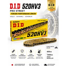 D.I.D D.ı.d 520HV3 Gold X-Ring 120 Bakla Motosiklet Zinciri – 520 Ölçü – Pro Street – Orijinal D.ı.d
