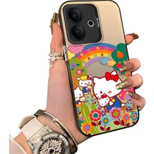 HONTINGA Vivo V60 Lite 5g ile Uyumlu Kılıf Silikon Kenar Sert Arka Kamera Koruyucu Basitlik Anti Düşme Kamera Korumalı Kitty Desen Couple Telefon Kılıfı Kadın ve Erkek Için Uygundur K1-1608