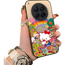 HONTINGA Tecno Camon 40 Premier 5g ile Uyumlu Kılıf Silikon Kenar Sert Arka Kamera Koruyucu Basitlik Anti Düşme Kamera Korumalı Kitty Desen Couple Telefon Kılıfı Kadın ve Erkek Için Uygundur K1-1608