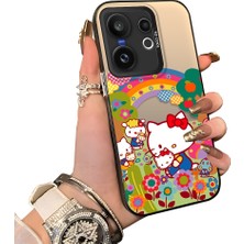 HONTINGA Vivo X200 Fe ile Uyumlu Kılıf Silikon Kenar Sert Arka Kamera Koruyucu Basitlik Anti Düşme Kamera Korumalı Kitty Desen Couple Telefon Kılıfı Kadın ve Erkek Için Uygundur K1-1608