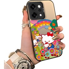 HONTINGA Oppo Reno 14 Pro 5g ile Uyumlu Kılıf Silikon Kenar Sert Arka Kamera Koruyucu Basitlik Anti Düşme Kamera Korumalı Kitty Desen Couple Telefon Kılıfı Kadın ve Erkek Için Uygundur K1-1608