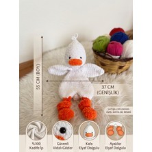 NurEra Design El Örgüsü Uyku Arkadaşı Büyük Boy (55 Cm)  Peluş Ördek Oyuncak Hediyelik