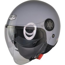Kuzey Motor FR-612 Nardo Gri Yarım Kask (Güneş Vizörlü)