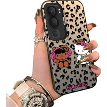 HONTINGA Vivo Y31 5g ile Uyumlu Kılıf Silikon Kenar Sert Arka Kamera Koruyucu Basitlik Anti Düşme Kamera Korumalı Kitty Desen Couple Telefon Kılıfı Kadın ve Erkek Için Uygundur K1-1607