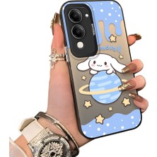 HONTINGA Vivo Y04 ile Uyumlu Kılıf Silikon Kenar Sert Arka Kamera Koruyucu Basitlik Anti Düşme Kamera Korumalı Karikatür Desen Couple Telefon Kılıfı Kadın ve Erkek Için Uygundur K1-1605