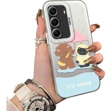 HONTINGA Tecno Camon 40 ile Uyumlu Kılıf Silikon Kenar Sert Arka Kamera Koruyucu Basitlik Anti Düşme Kamera Korumalı Karikatür Desen Couple Telefon Kılıfı Kadın ve Erkek Için Uygundur K1-1606