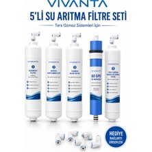 Vivanta 5'li Su Arıtma Filtre Seti  Membranlı Ters Ozmoz Kapalı Kasa Su Arıtma Cihazı Filtre Takımı