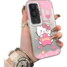 HONTINGA Vivo Y31 5g ile Uyumlu Kılıf Silikon Kenar Sert Arka Kamera Koruyucu Basitlik Anti Düşme Kamera Korumalı Kitty Desen Couple Telefon Kılıfı Kadın ve Erkek Için Uygundur K1-1604