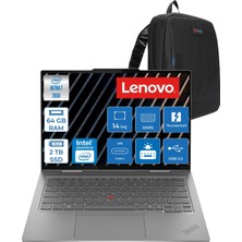 Lenovo Thinkpad X1 G10 Ultra7 265U 64GB 2tb SSD Intel Graphics 14" (2880X1800) OLED Dokunmatik 5g Lte Freedos Premium Kurumsal Bilgisayar D21Q0S0GUF04 + Zetta Çanta