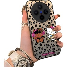 HONTINGA Vivo X300 ile Uyumlu Kılıf Silikon Kenar Sert Arka Kamera Koruyucu Basitlik Anti Düşme Kamera Korumalı Kitty Desen Couple Telefon Kılıfı Kadın ve Erkek Için Uygundur K1-1607