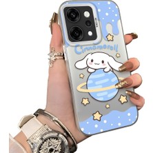 HONTINGA Oppo Reno 14 Pro 5g ile Uyumlu Kılıf Silikon Kenar Sert Arka Kamera Koruyucu Basitlik Anti Düşme Kamera Korumalı Karikatür Desen Couple Telefon Kılıfı Kadın ve Erkek Için Uygundur K1-1605