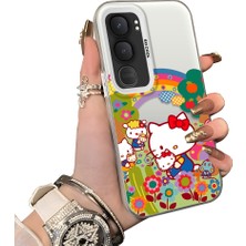 HONTINGA Vivo Y31 5g ile Uyumlu Kılıf Silikon Kenar Sert Arka Kamera Koruyucu Basitlik Anti Düşme Kamera Korumalı Kitty Desen Couple Telefon Kılıfı Kadın ve Erkek Için Uygundur K1-1608