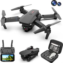 Tastech E88 Drone 4K Hd Çift Kameralı Drone App Kontrol Wifi Li Katlanabilir Quatcopter X3 Batarya Uyumlu