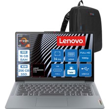 Lenovo Ideapad Slim 3 Ryzen5 40 16GB Lpddr5 256GB SSD Amd Radeon 610M 14" Fhd (1920X1080) IPS 300NITS Freedos Taşınabilir Bilgisayar D82XN00DCTXF01 + Zetta Çanta