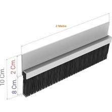 Meepo Kapı Altı Alüminyum H Tipi Toz Fırçası 8cm Kıl Boyu 2 Metre Boyunda 2 Adet