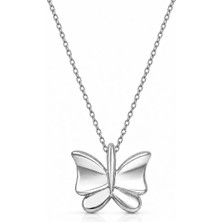 Servi 925 Ayar Gümüş Butterfly Kelebek Kolye