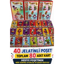 Emrah Gültekin Brawl Stars Kart Seti 40 Jelatinli Poşet Toplam 80 Adet Kart Mini Sürpriz Oyuncak Hediyeli