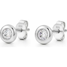 Servi 925 Ayar Gümüş Nova 6 mm Tektaş Küpe