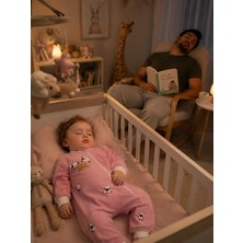 Becalm Online Müslin %100 Organik Pamuk - Uniseks Bebek Mevsimlik Uyku Tulumu Fermuarlı - Kuzu Nakışlı -Gülkurusu