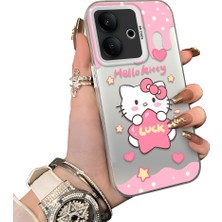 HONTINGA Vivo V60 Lite 5g ile Uyumlu Kılıf Silikon Kenar Sert Arka Kamera Koruyucu Basitlik Anti Düşme Kamera Korumalı Kitty Desen Couple Telefon Kılıfı Kadın ve Erkek Için Uygundur K1-1604
