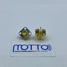 Motto Sma Dişi 4 Delikli Flanşlı Lehim Panel Konnektör