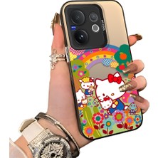 HONTINGA Vivo V60 5g ile Uyumlu Kılıf Silikon Kenar Sert Arka Kamera Koruyucu Basitlik Anti Düşme Kamera Korumalı Kitty Desen Couple Telefon Kılıfı Kadın ve Erkek Için Uygundur K1-1608