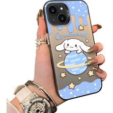 HONTINGA iPhone 15 Plus ile Uyumlu Kılıf Silikon Kenar Sert Arka Kamera Koruyucu Basitlik Anti Düşme Kamera Korumalı Karikatür Desen Couple Telefon Kılıfı Kadın ve Erkek Için Uygundur K1-1605