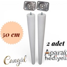 Cangül Home 50 cm Beyaz Konik Ayak(2 Adet)