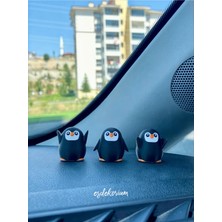 Buççin Online Mağaza 3’lü Minik Penguen Ailesi - Araç Torpido Süsü - Torpido Aksesuar - Oto Aksesuar