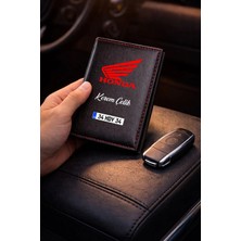 Buççin Online Mağaza Kişiye Özel Honda Motor Logolu Termo Deri Ruhsat Kabı