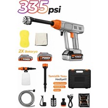 Tastech Acr-05 Akülü Basınçlı Yıkama Makinesi 18.000RPM 335PSI 21V 25.000MAH 170W Çift Batarya Full Set Araç Motosiklet Bisiklet Şarjlı Yıkama Tabancası