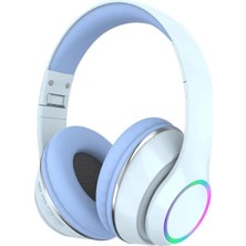 Tastech P101 Bluetooth Kulaklık 5.3 Headphone Şarjlı Rgb LED Işıklı Fm Radyo Sd Kart Type C Şarj Uyumlu