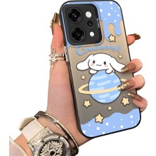 HONTINGA Oppo Reno 14 Pro 5g ile Uyumlu Kılıf Silikon Kenar Sert Arka Kamera Koruyucu Basitlik Anti Düşme Kamera Korumalı Karikatür Desen Couple Telefon Kılıfı Kadın ve Erkek Için Uygundur K1-1605